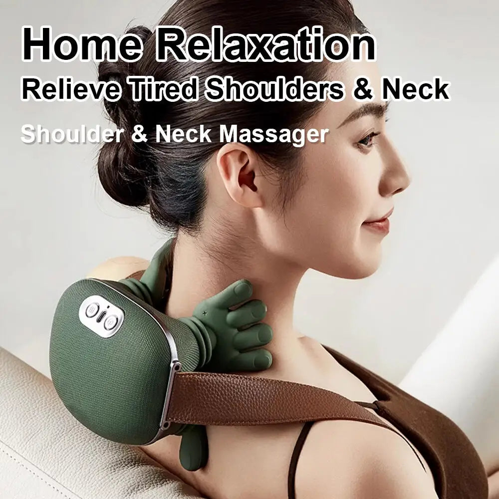 Bionic Neck Shoulder Massager Heated Back Massagers Electric Kneading Muscles Massage Pillow