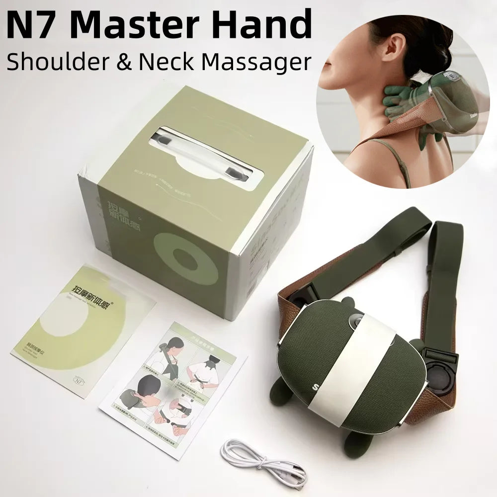 Bionic Neck Shoulder Massager Heated Back Massagers Electric Kneading Muscles Massage Pillow