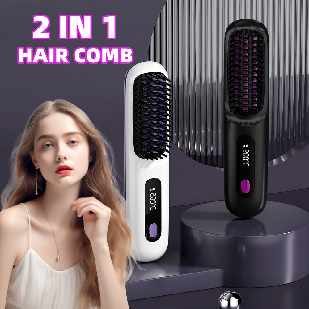 Hair Comb Hot Air Brush 2 In 1 Straight