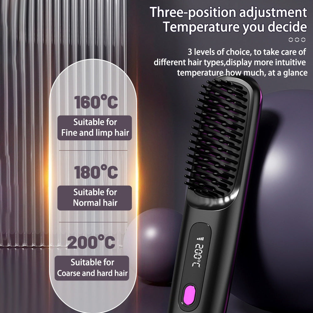 Hair Comb Hot Air Brush 2 In 1 Straight