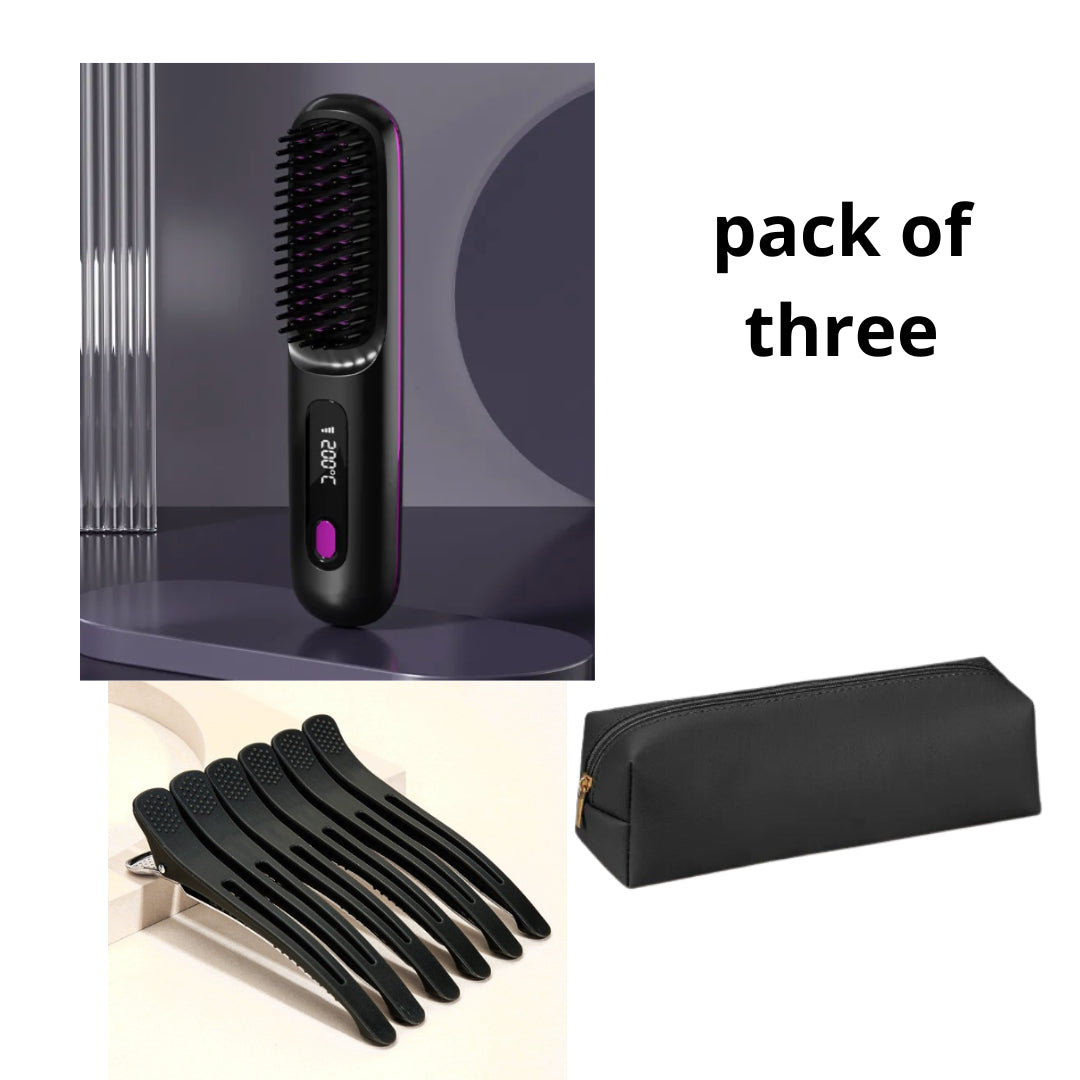 Hair Comb Hot Air Brush 2 In 1 Straight